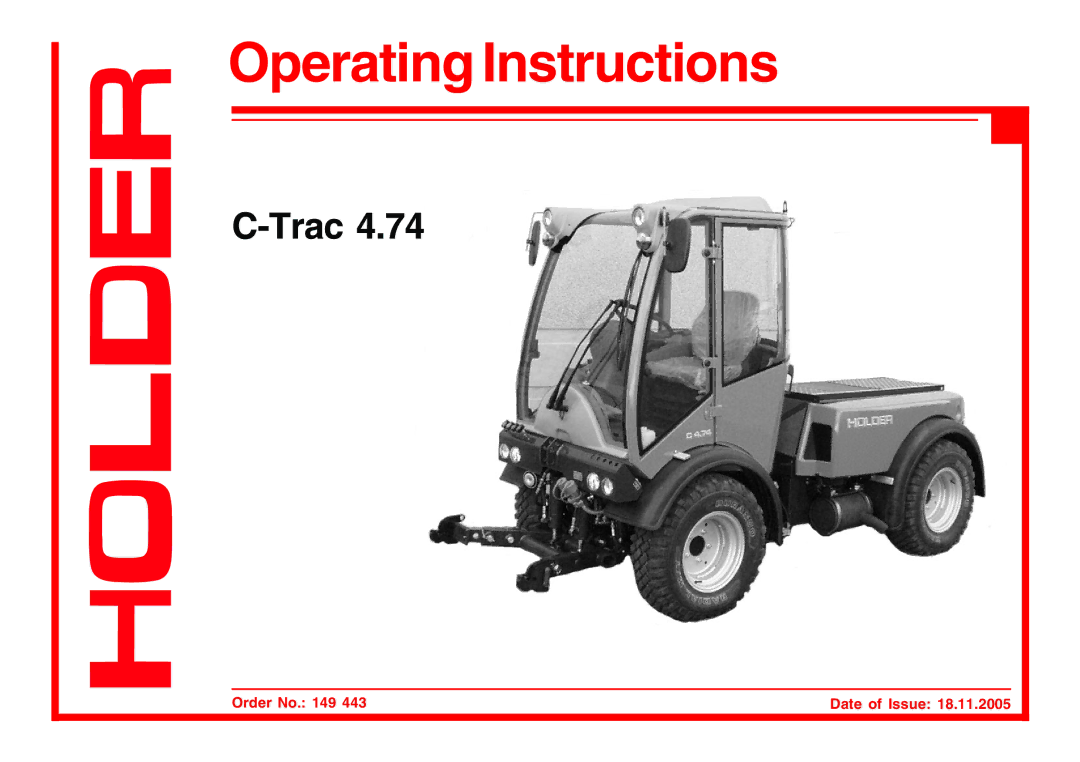 Holder 4.74 manual Operating Instructions 