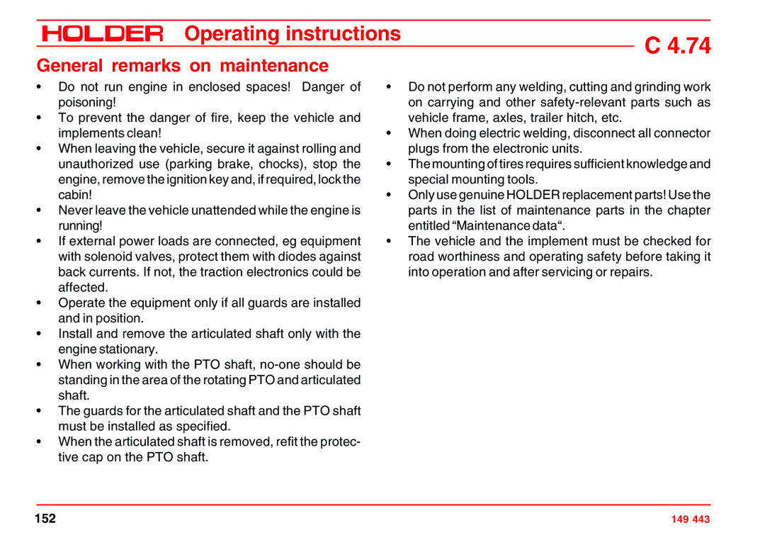 Holder 4.74 manual 152 