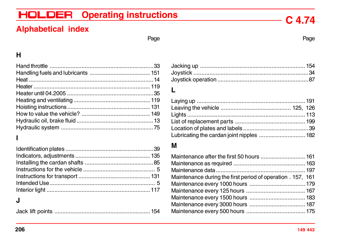 Holder 4.74 manual 206 