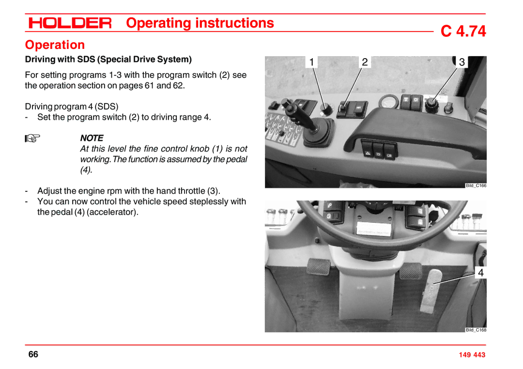 Holder 4.74 manual Driving with SDS Special Drive System 