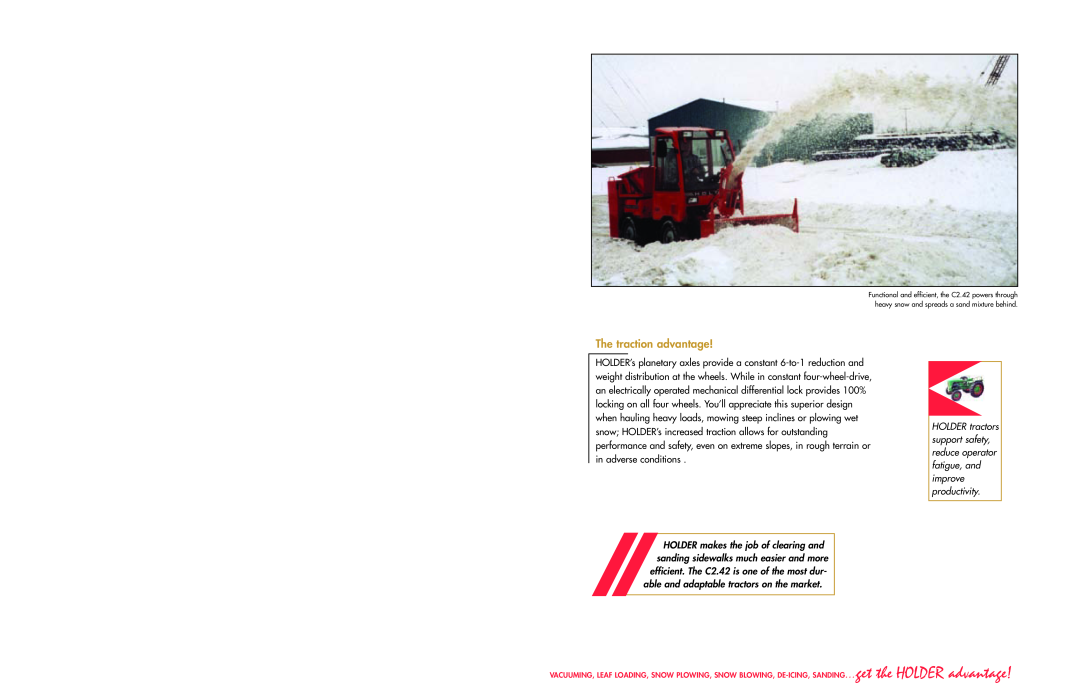 Holder C2.42 manual The traction advantage, able and adaptable tractors on the market 