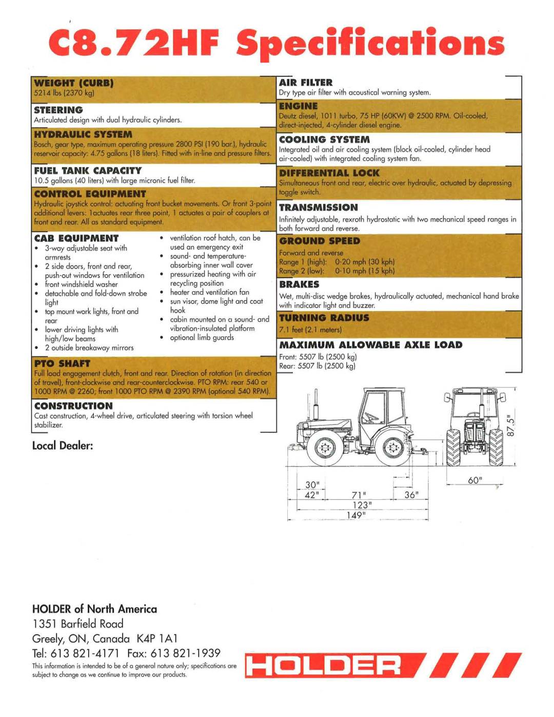 Holder C8.72HF manual 