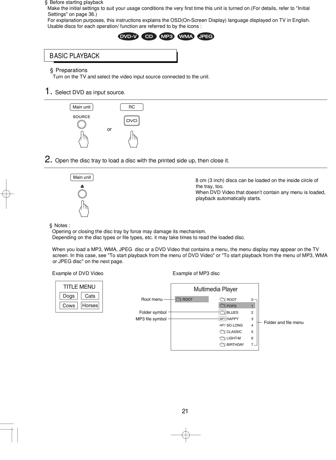 Hollywood VR-652 manual Basic Playback, Preparations, Before starting playback 