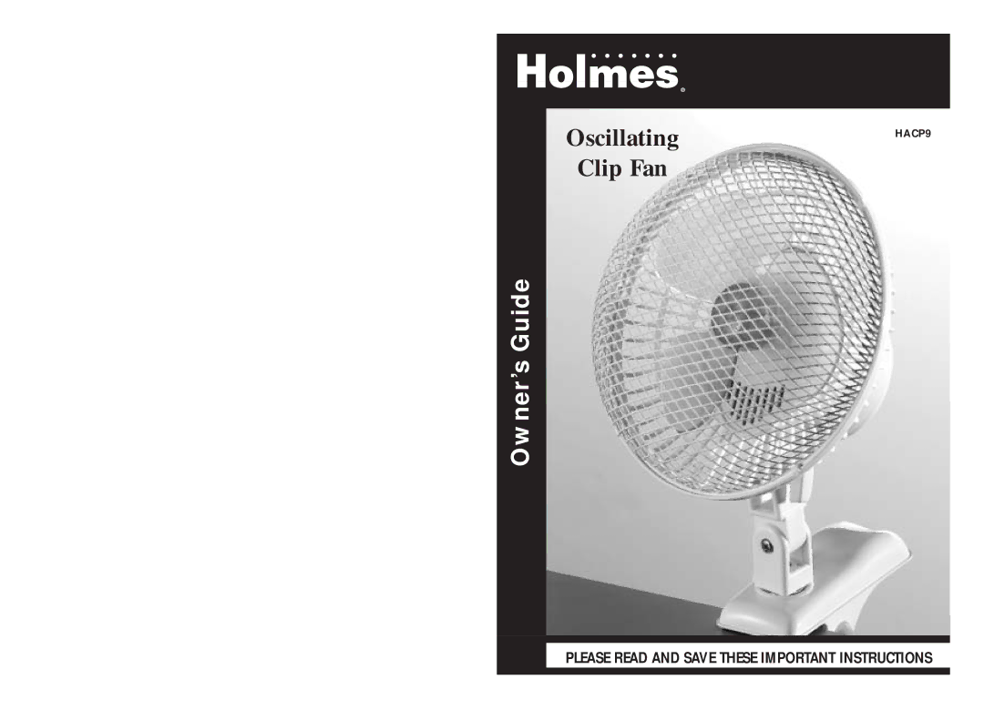 Holmes HACP9 warranty Oscillating 