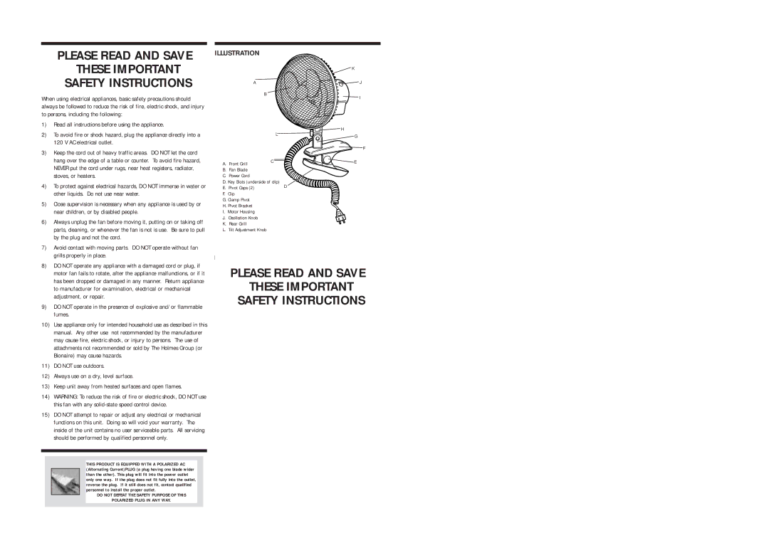 Holmes HACP9 warranty Illustration 