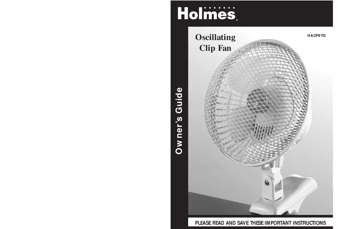 Holmes HACP9TG warranty Oscillating 