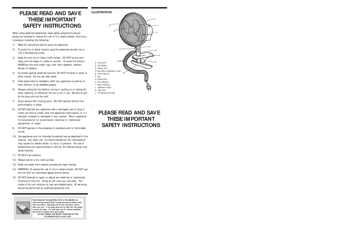 Holmes HACP9TG warranty Illustration 