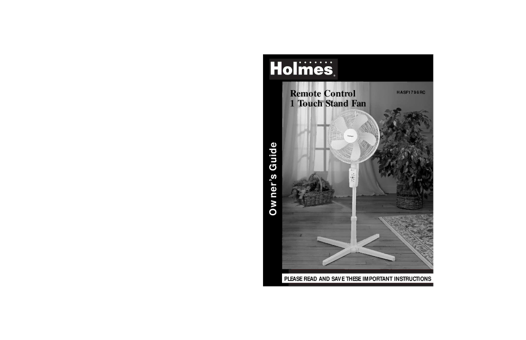 Holmes HASF1796RC warranty Touch Stand Fan 