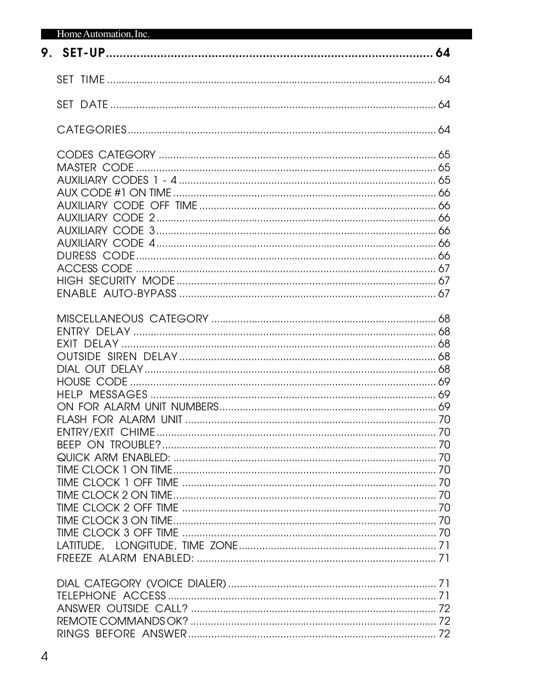 Home Automation 1503 owner manual Set-Up 