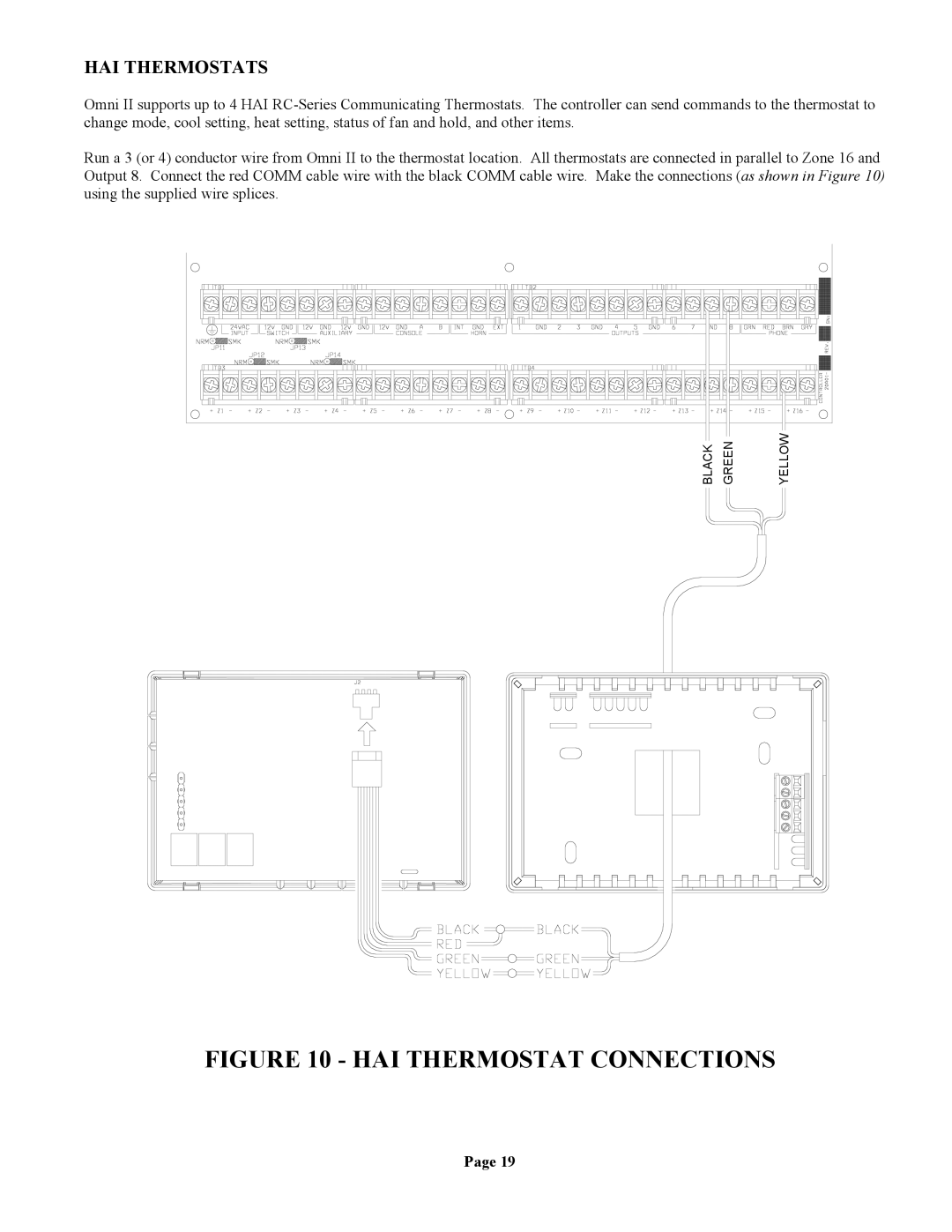 Home Automation 20A00-1 installation manual HAI Thermostat Connections, HAI Thermostats 