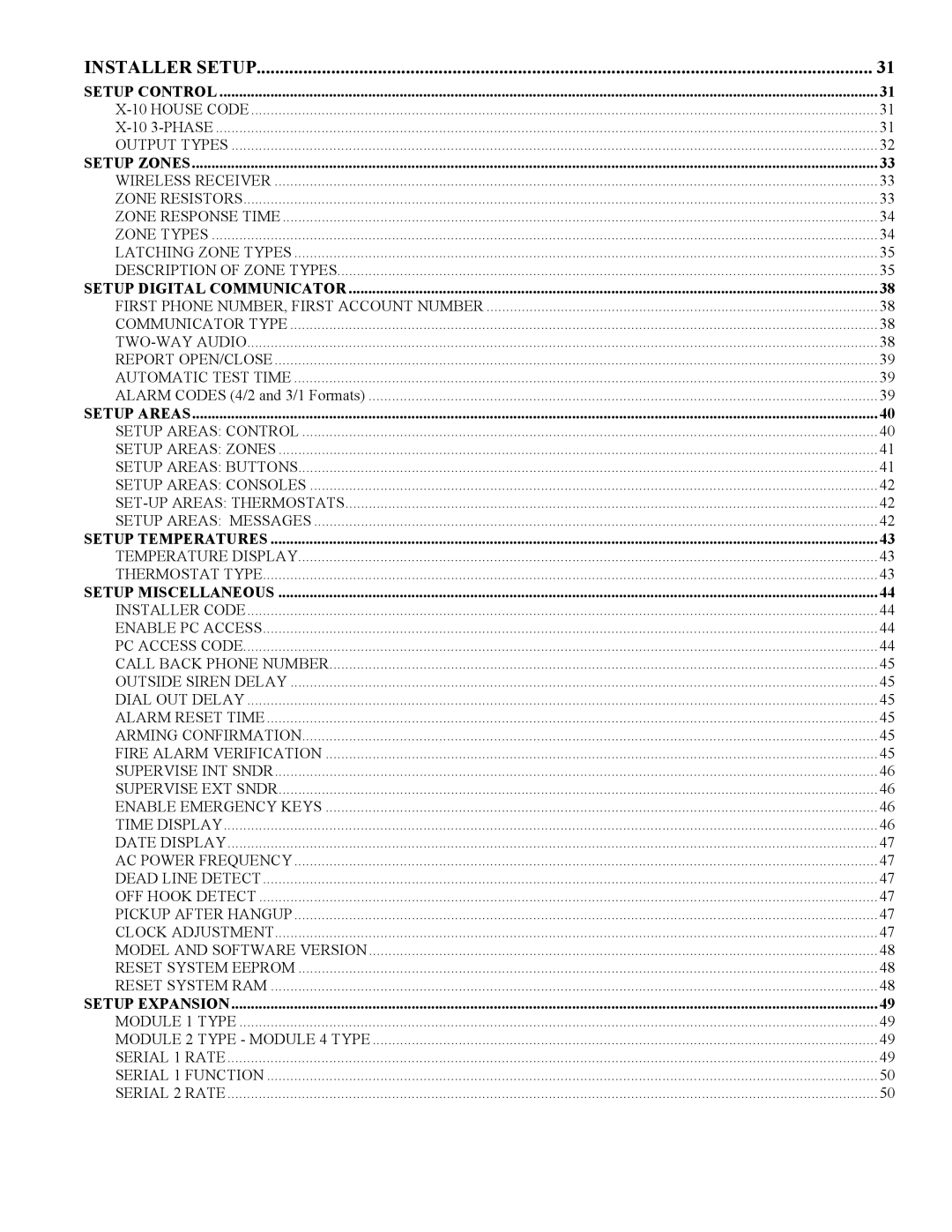 Home Automation 20A00-1 installation manual Installer Setup 