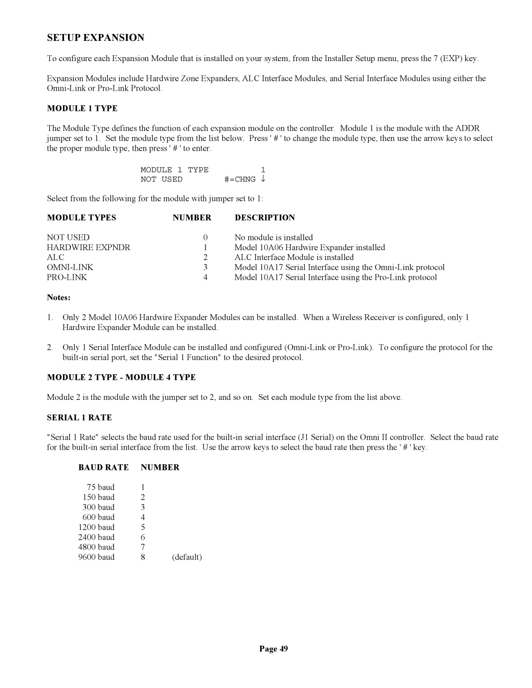 Home Automation 20A00-1 installation manual Setup Expansion 