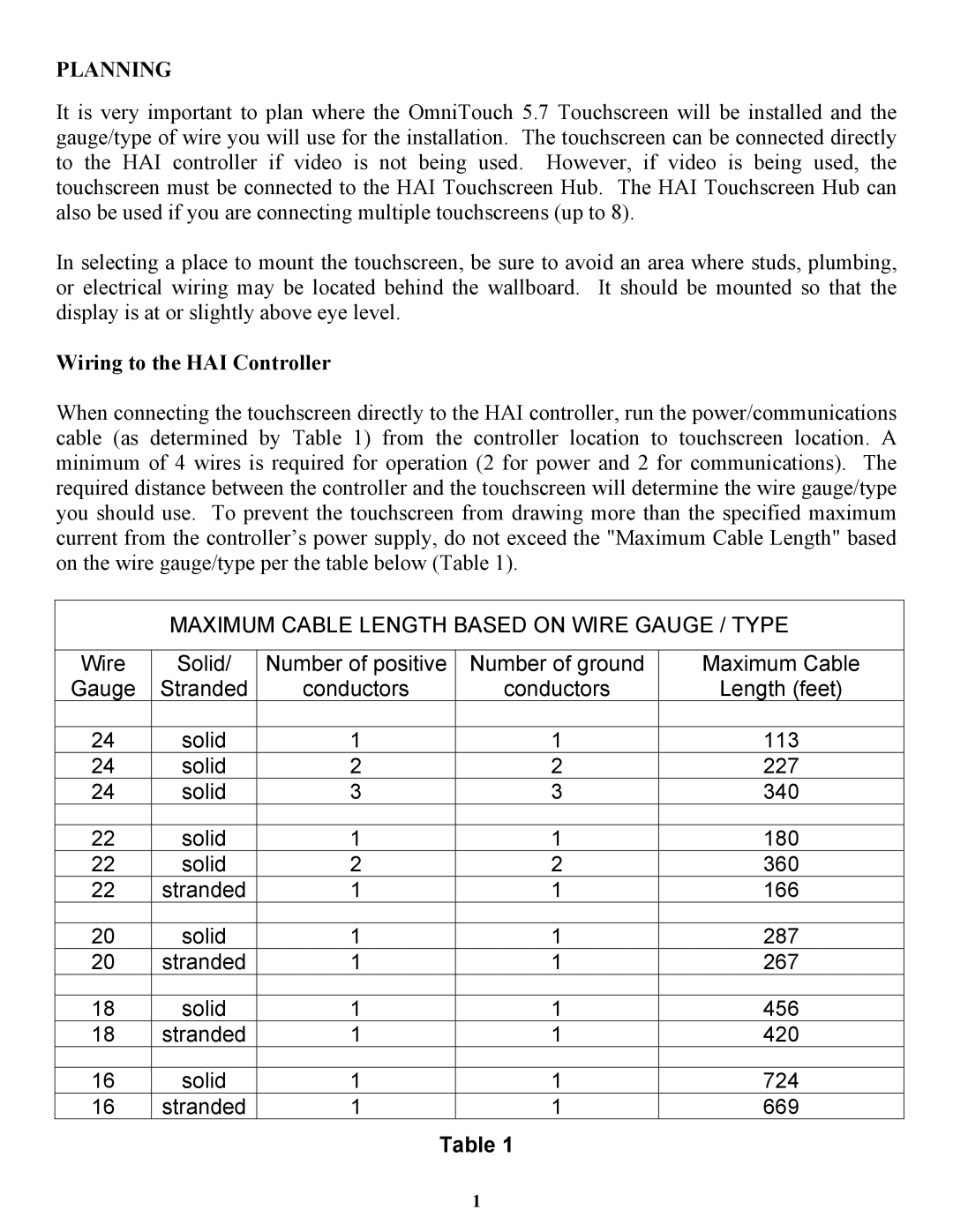 Home Automation 53A00-1 installation manual Planning, Wiring to the HAI Controller 