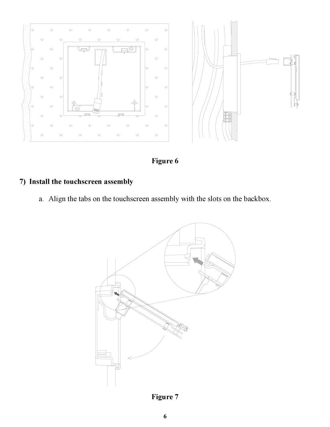 Home Automation 53A00-1 installation manual Install the touchscreen assembly 