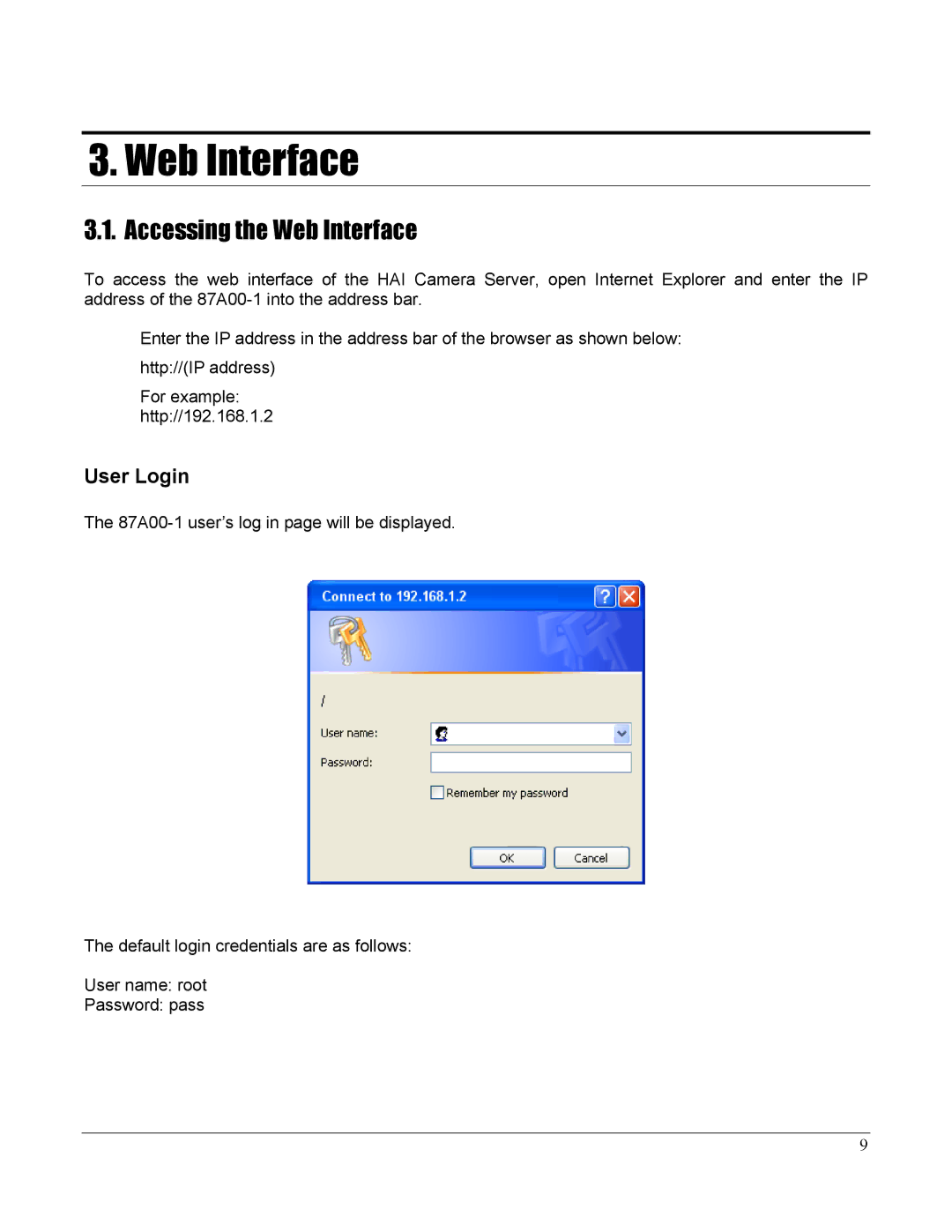 Home Automation 87A00-1 manual Accessing the Web Interface 