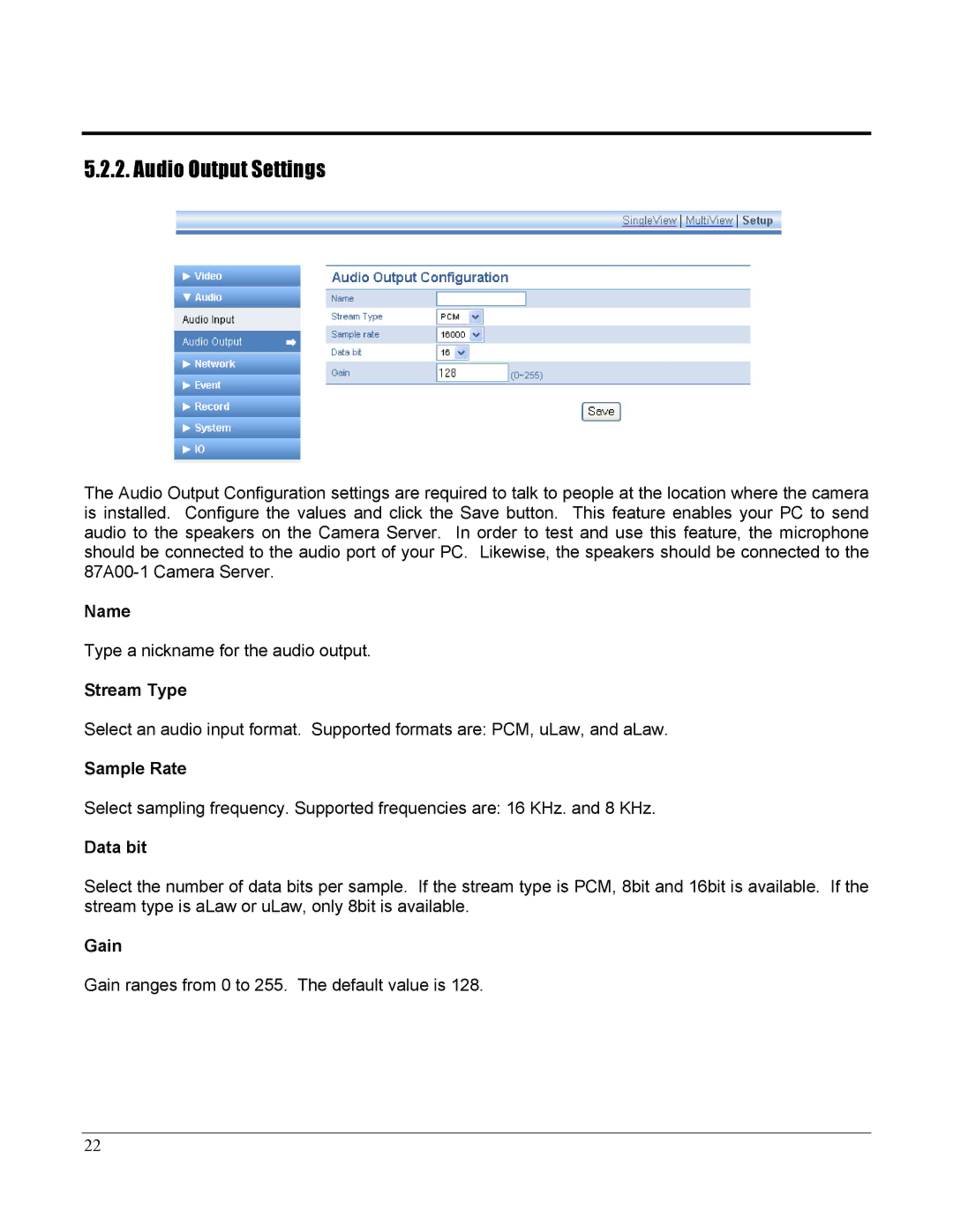 Home Automation 87A00-1 manual Audio Output Settings 