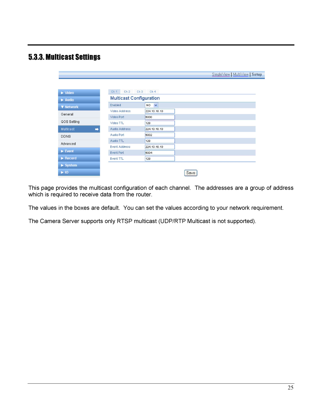 Home Automation 87A00-1 manual Multicast Settings 