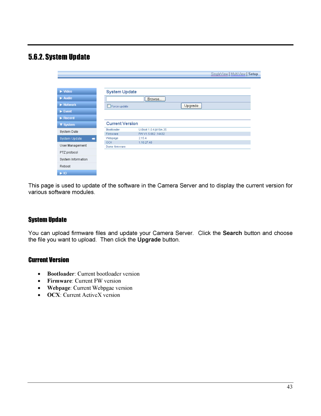 Home Automation 87A00-1 manual System Update, Current Version 