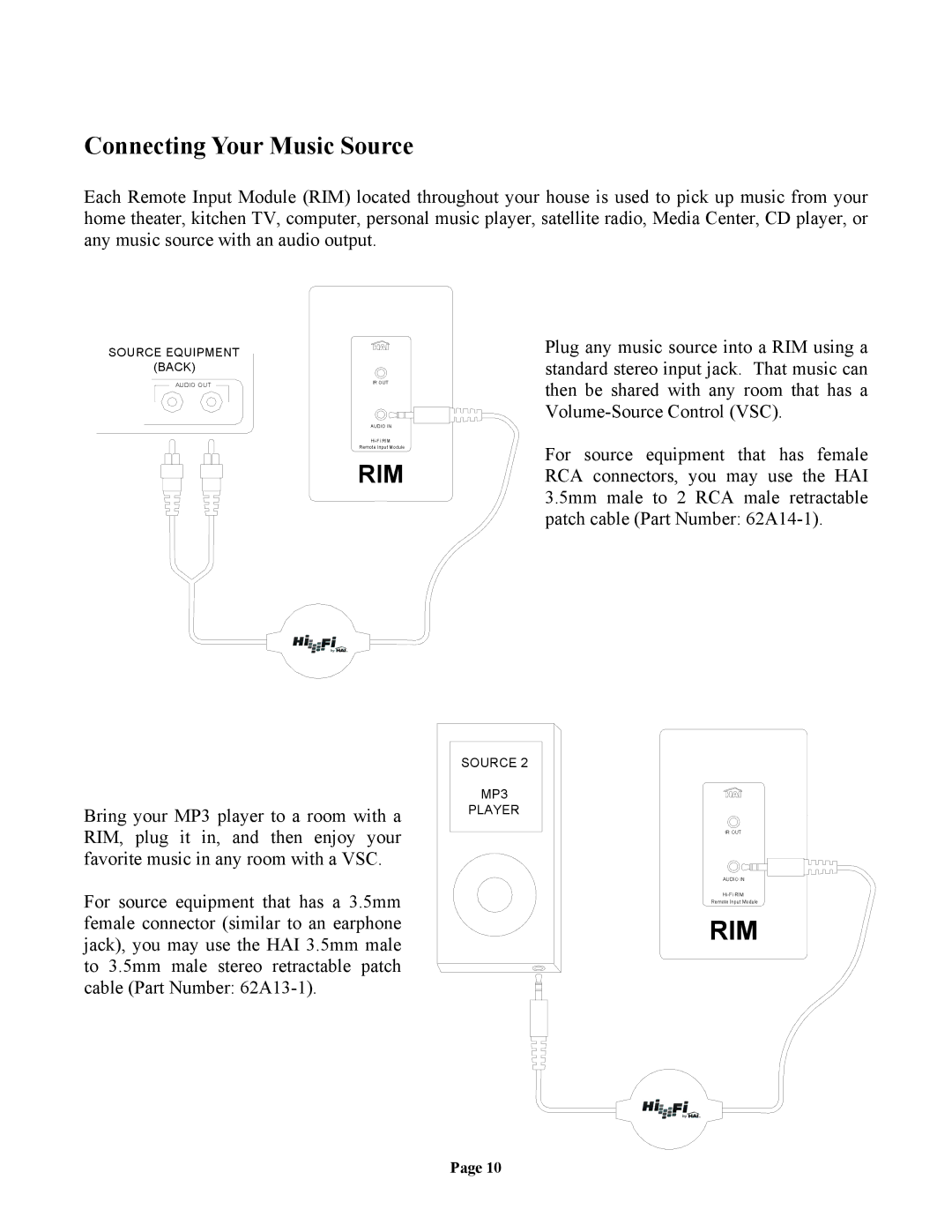 Home Automation Digital Whole Home Audio Distribution System manual Connecting Your Music Source, Rim 