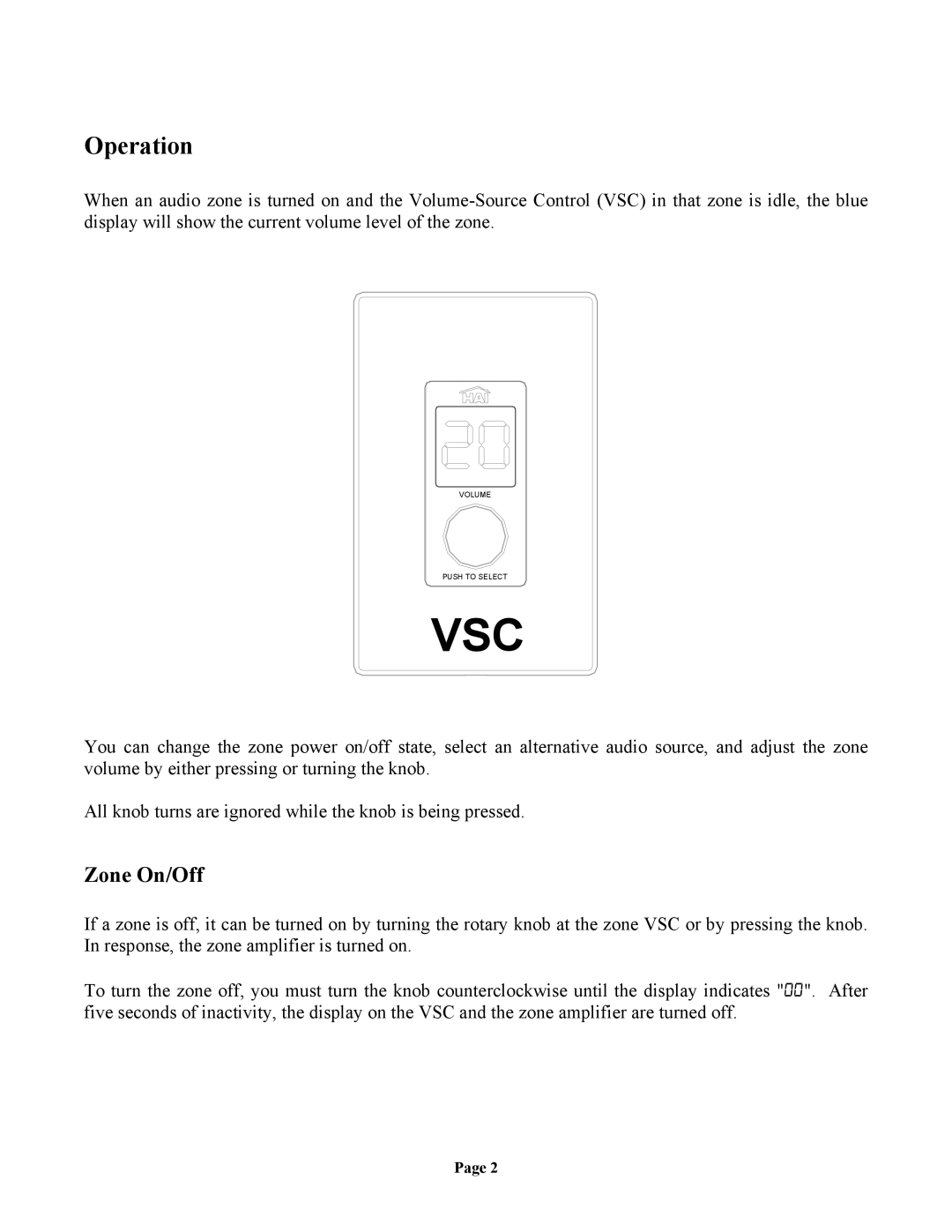 Home Automation Digital Whole Home Audio Distribution System manual Operation, Zone On/Off 