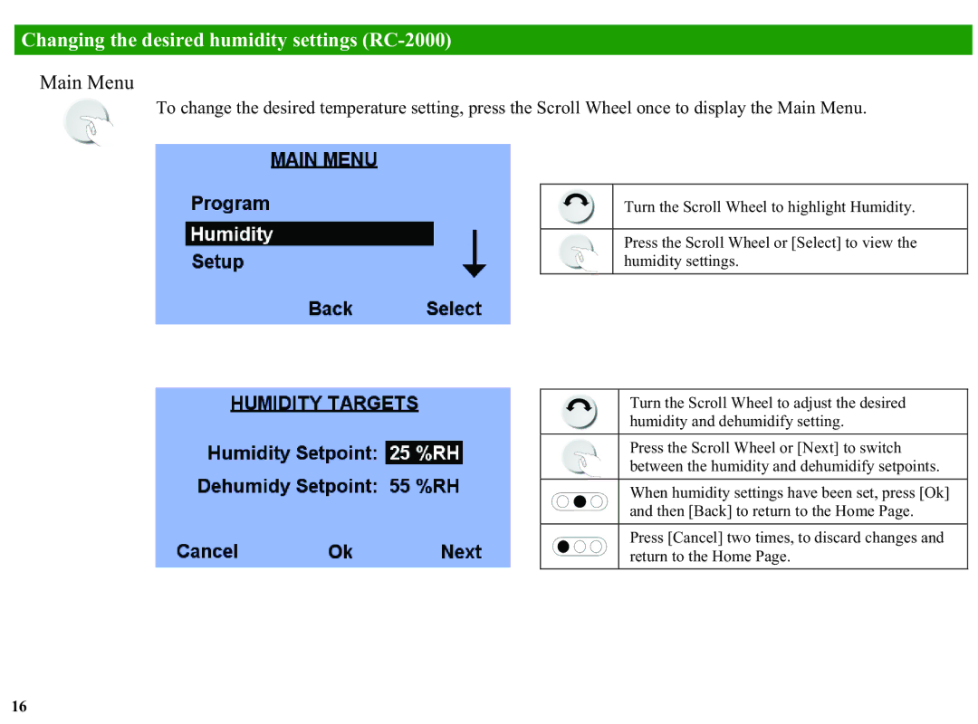 Home Automation RC-1000, RC-2000 manual Main Menu 