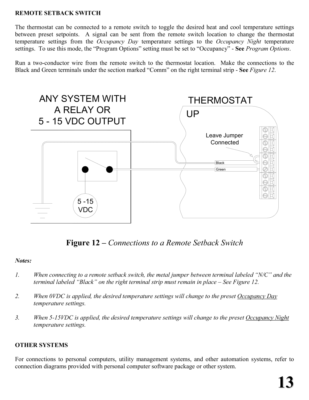 Home Automation RC-2000 installation instructions Remote Setback Switch, Other Systems 