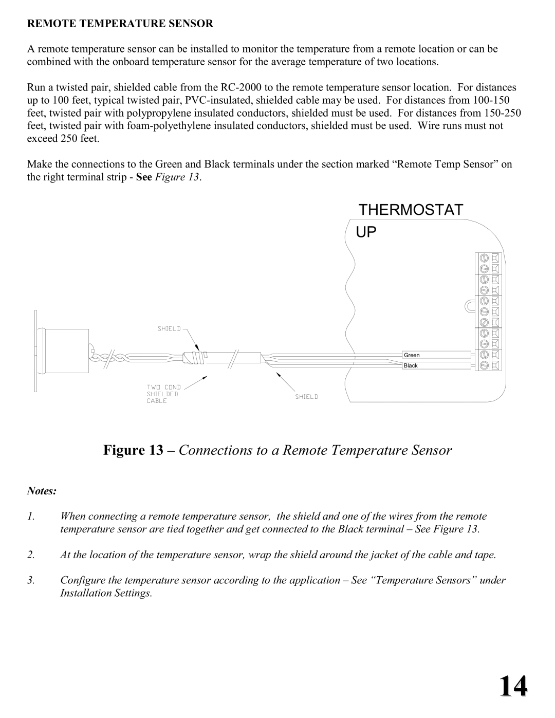 Home Automation RC-2000 installation instructions Thermostat, Remote Temperature Sensor 