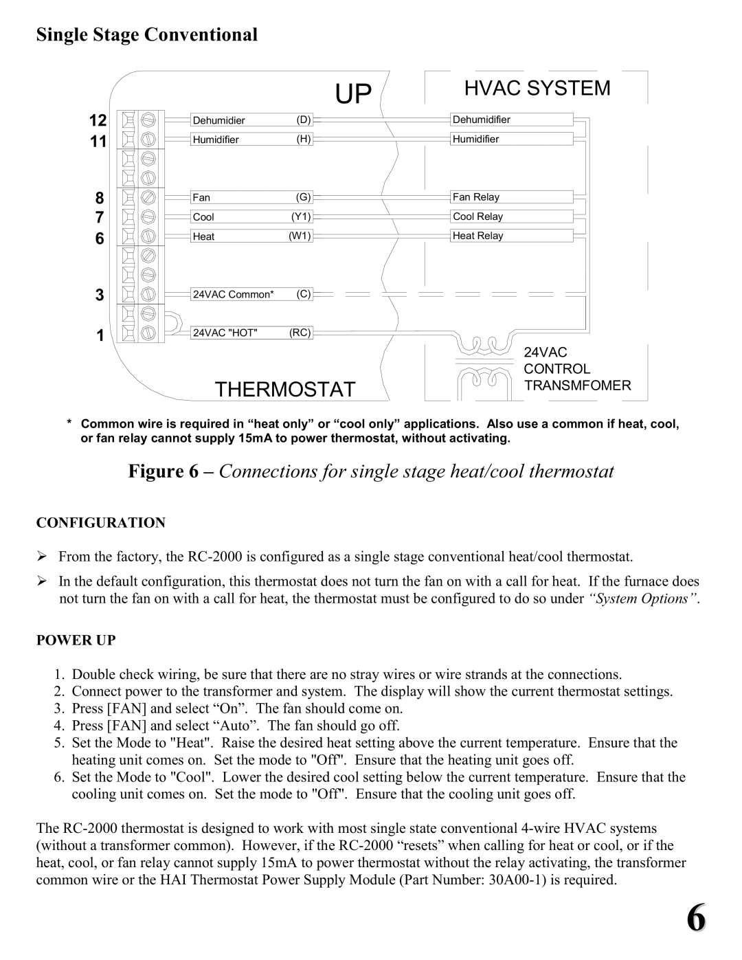 Home Automation RC-2000 installation instructions Configuration, Power UP 