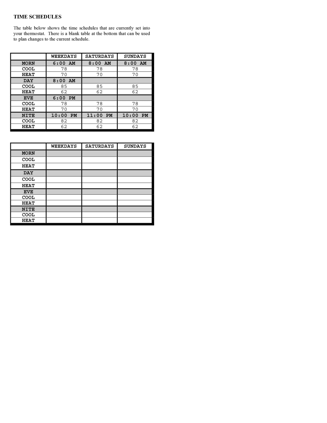 Home Automation RC-80B owner manual Time Schedules 