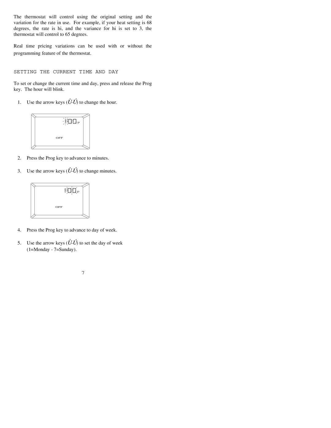 Home Automation RC-81 owner manual Setting the Current Time and DAY 