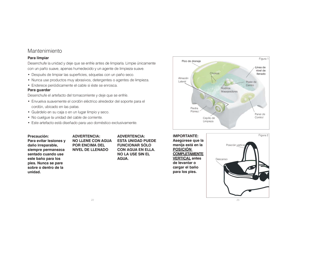 HoMedics BL-200 instruction manual Mantenimiento 