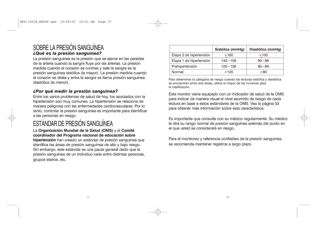 HoMedics BPA-100 manual Sobre LA Presión Sanguínea 