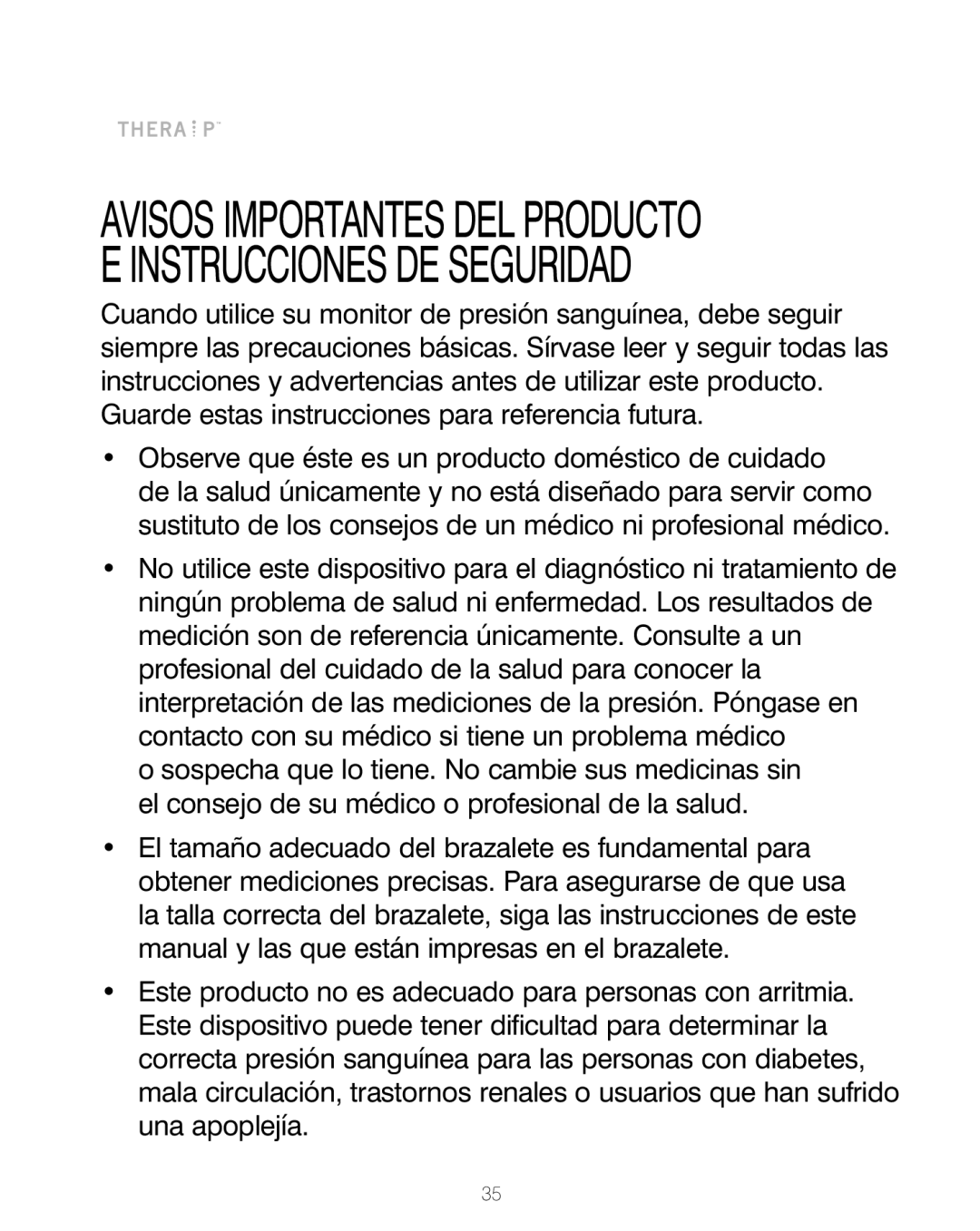 HoMedics BPA-200 manual Avisos Importantes DEL Producto E Instrucciones DE Seguridad 