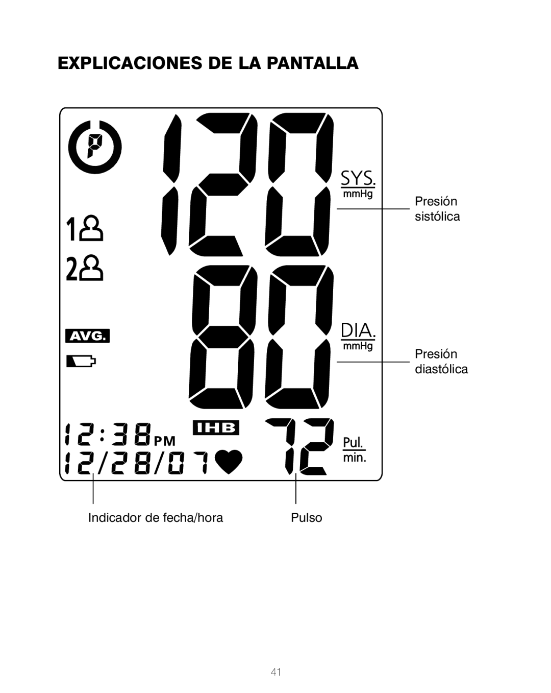 HoMedics BPA-200 manual Explicaciones DE LA Pantalla 