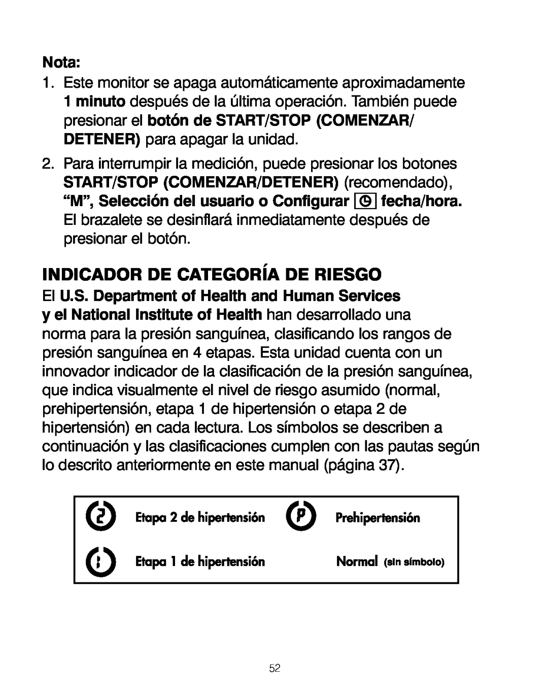 HoMedics BPA-200 manual Indicador De Categoría De Riesgo 