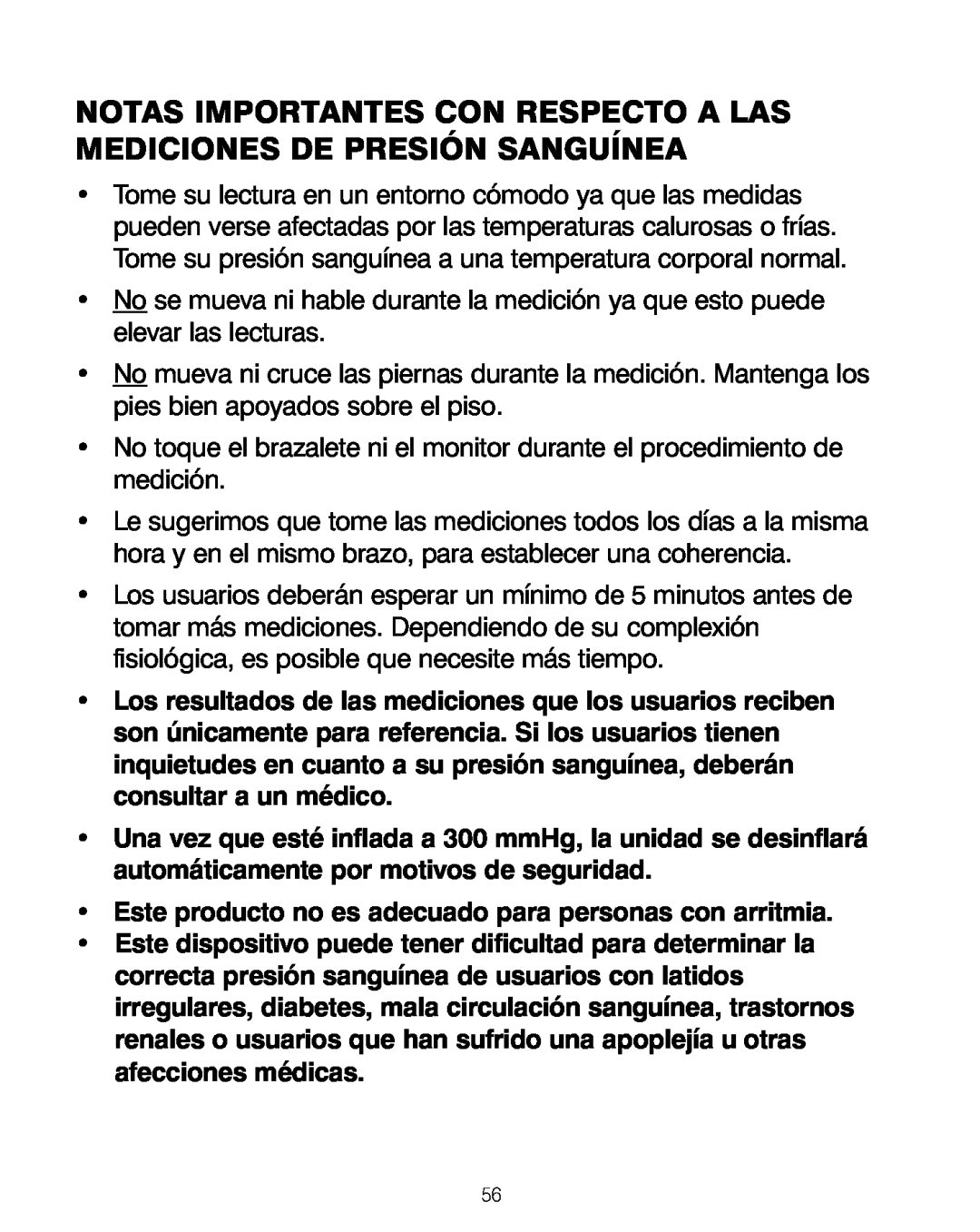 HoMedics BPA-200 manual Notas Importantes Con Respecto A Las Mediciones De Presión Sanguínea 