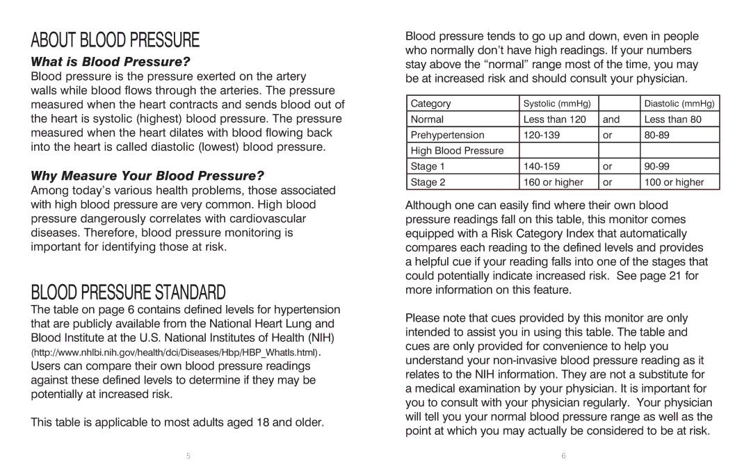 HoMedics BPA-201 manual About Blood Pressure 