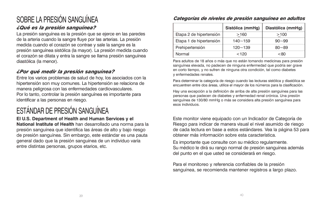 HoMedics BPS-060 warranty Sobre LA Presión Sanguínea 