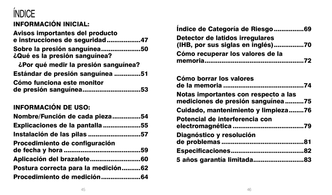 HoMedics BPW-201 manual Información Inicial, Información DE USO 