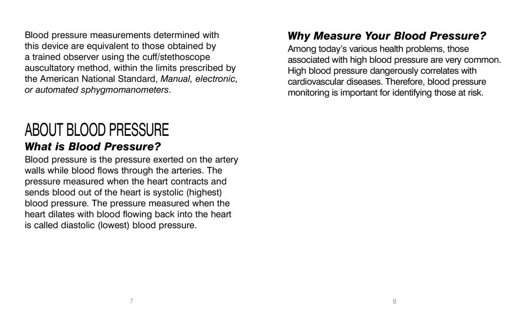 HoMedics BPW-201 manual About Blood Pressure 