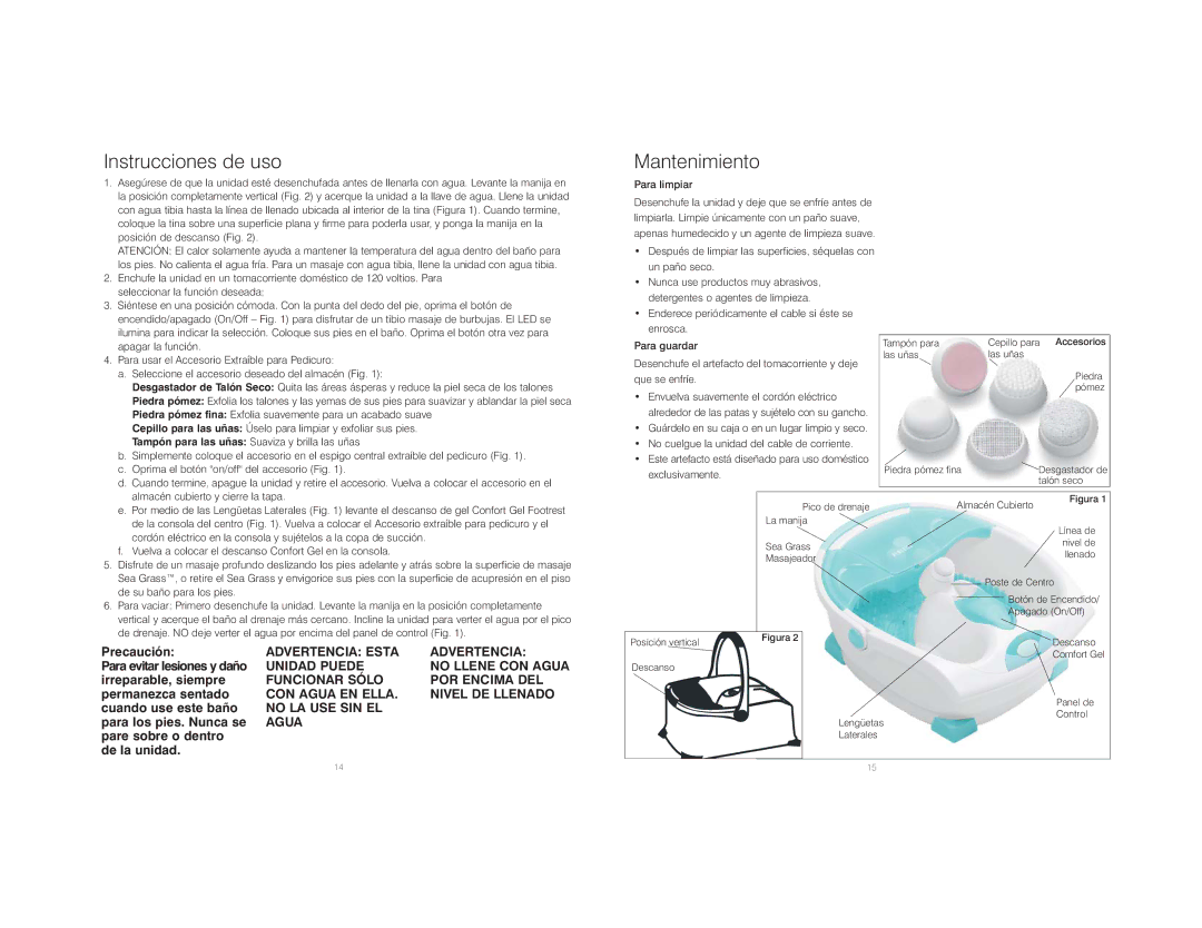 HoMedics HL-200 instruction manual Instrucciones de uso, Mantenimiento 