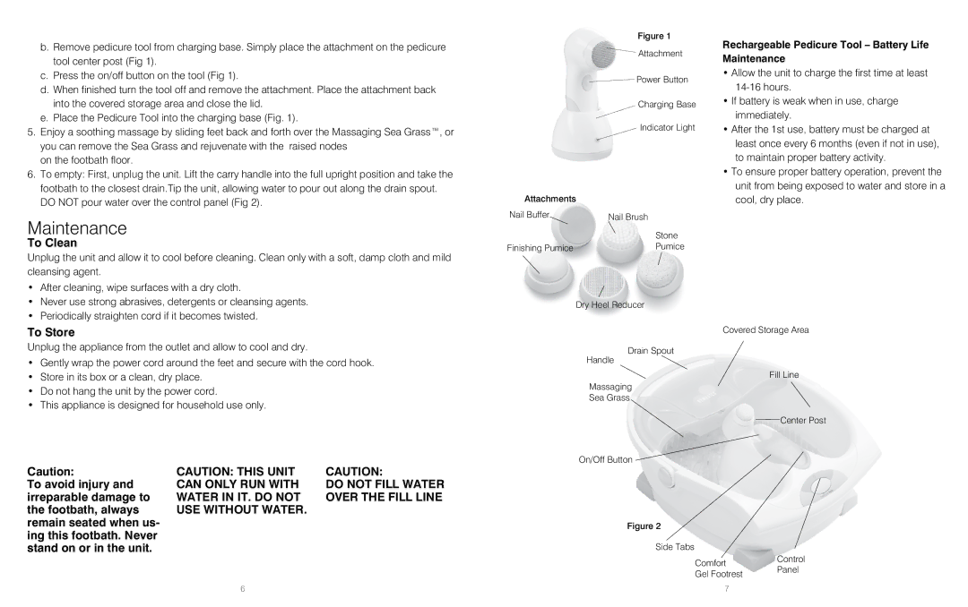 HoMedics HL-300 instruction manual Maintenance, Finishing Pumice, Control 