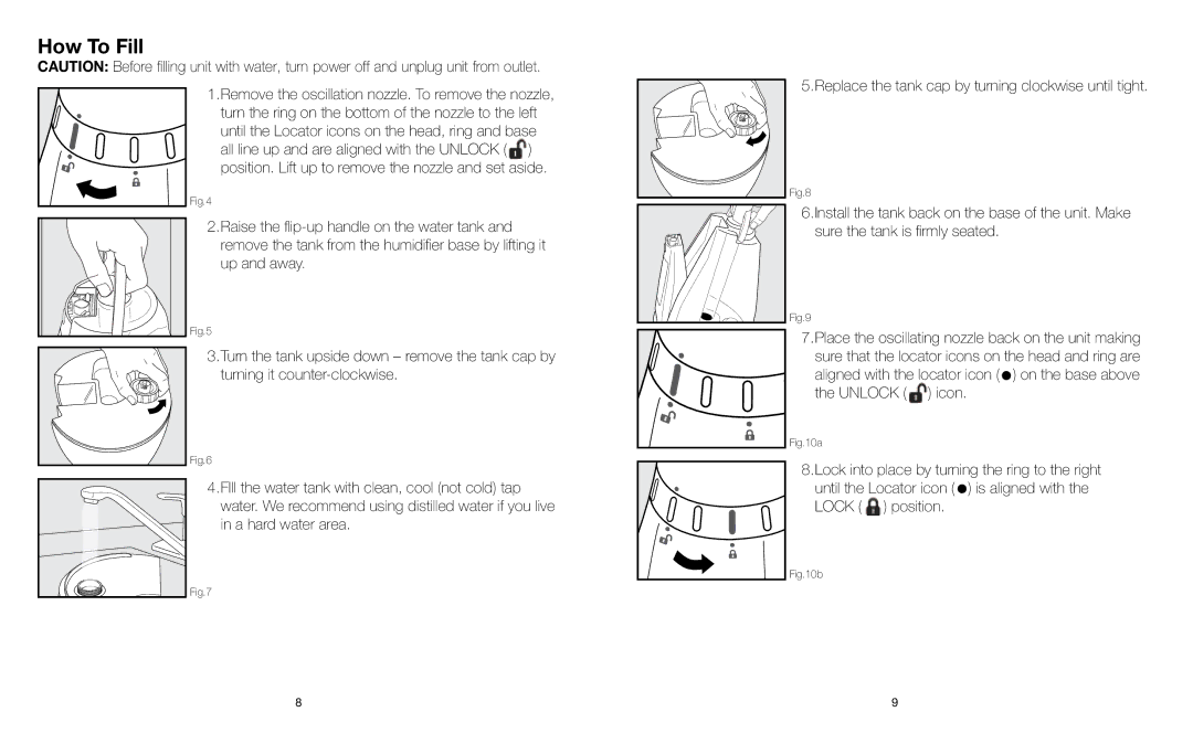 HoMedics HUM-CM50 instruction manual How To Fill 