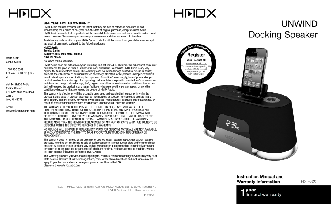 HoMedics HX-B322 instruction manual Warranty Information, ONE Year Limited Warranty 