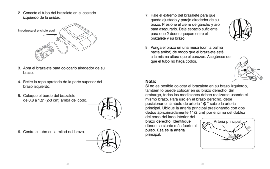 HoMedics IB-BPA060A, PP-BPCUFF5, BPA-060 manual Nota 