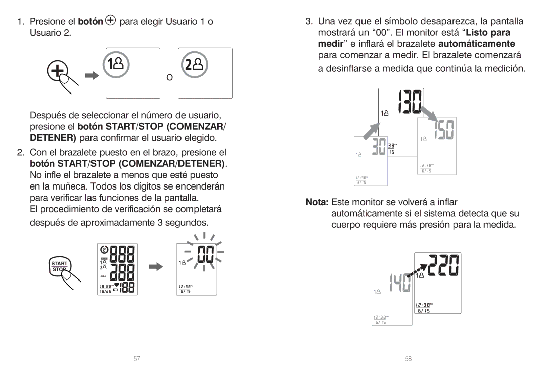 HoMedics IB-BPW060A, BPW-060 manual Start Stop 