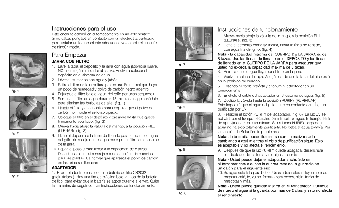 HoMedics RWS-100, RWS-1FL, IB-RWS100A Instrucciones para el uso, Para Empezar, Instrucciones de funcionamiento 