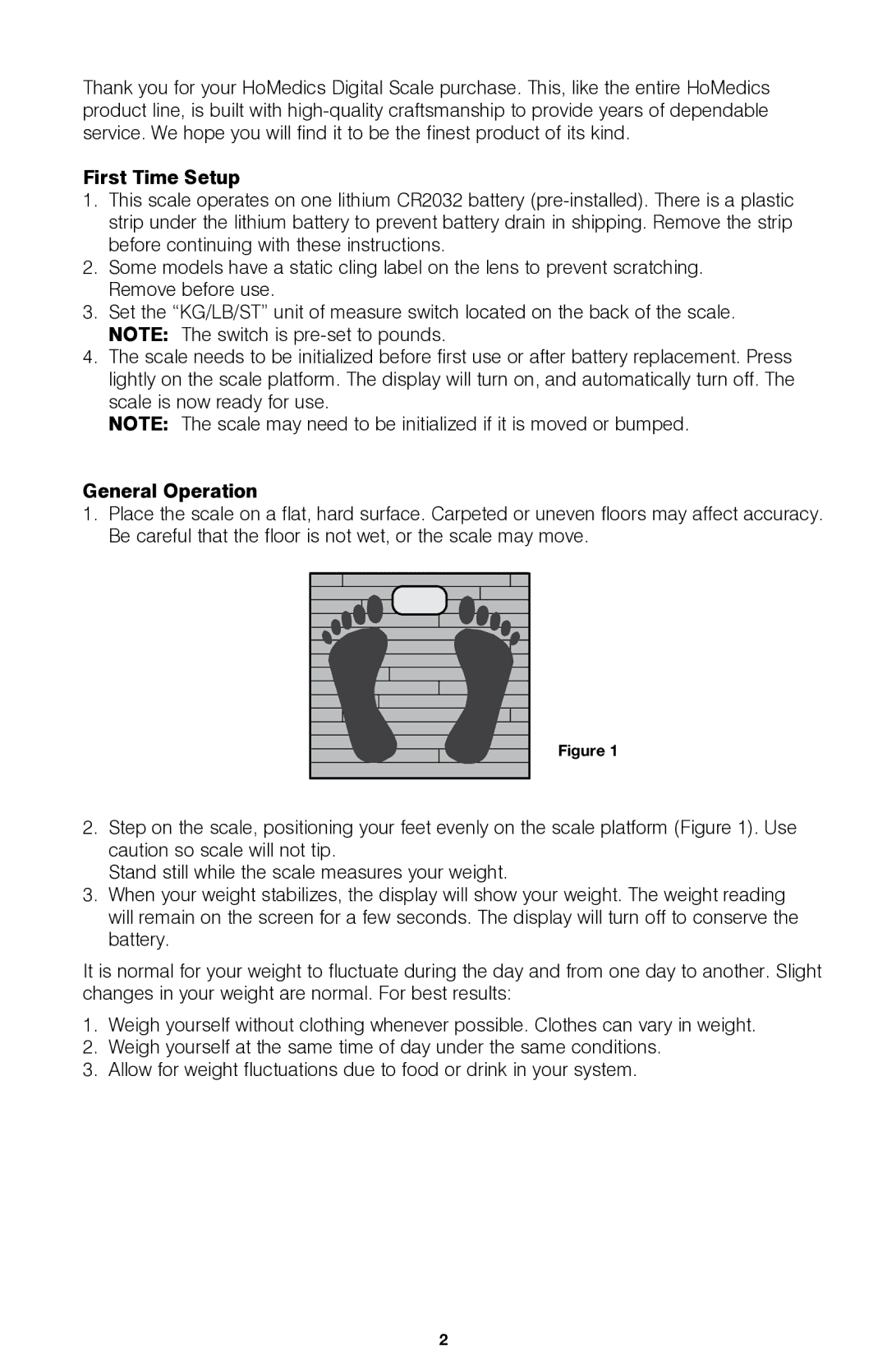 HoMedics SC-322 manual First Time Setup, General Operation 