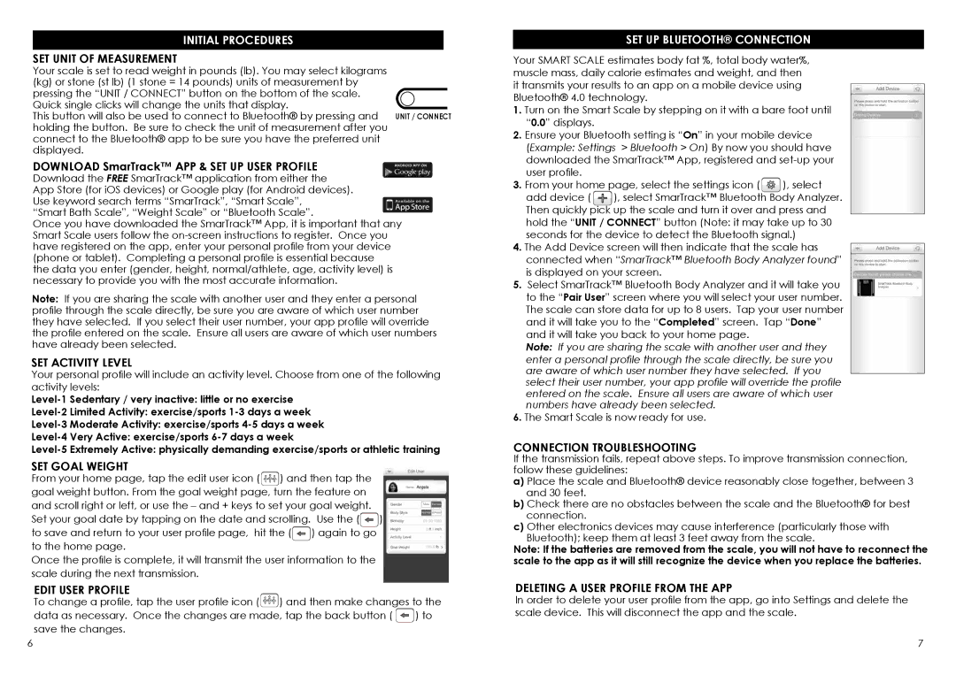 HoMedics SC-902 instruction manual Initial Procedures, SET UP Bluetooth Connection 