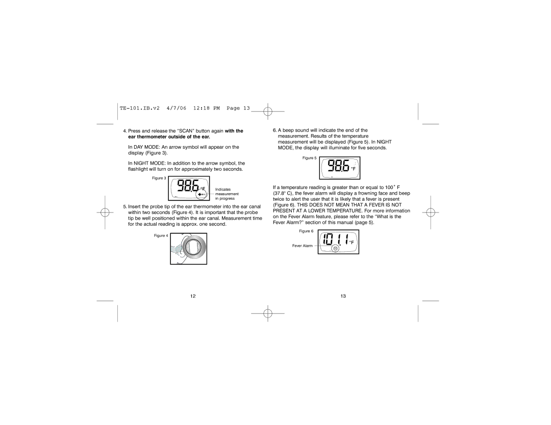 HoMedics TE-101 warranty Indicates measurement in progress 